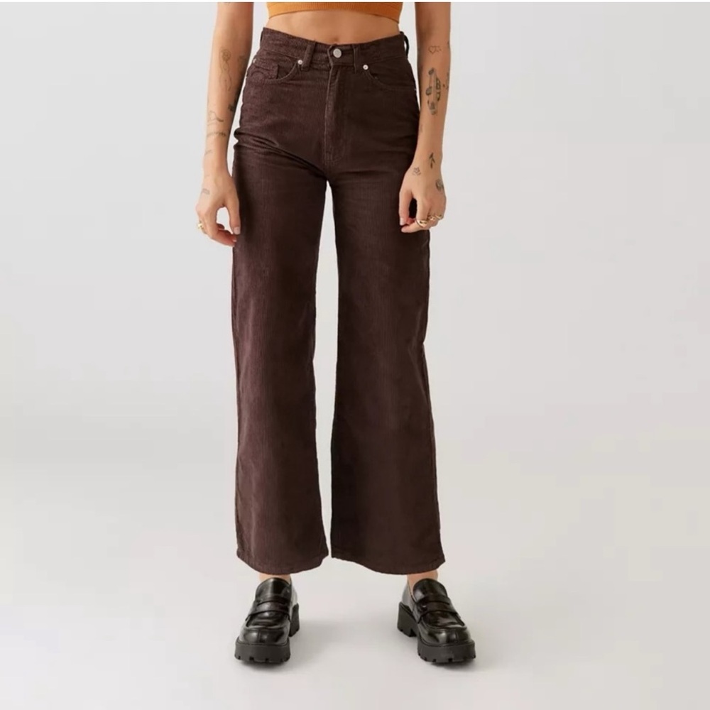 Urban Outfitters BDG High & Wide High Rise Wide Leg Corduroy Pants in Brown